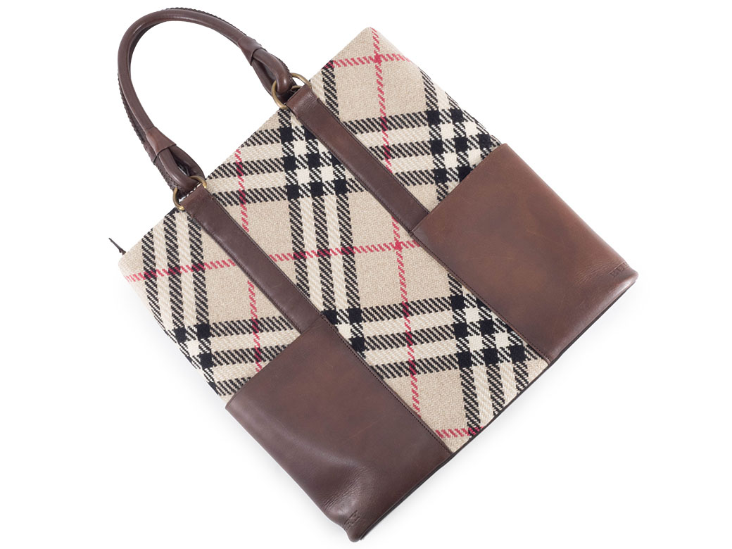 Burberrys バーバリー トートバッグ チェック ヴィンテージ A4サイズ BURBERRY（バーバリー） チェック トートバッグ ウールxレザー