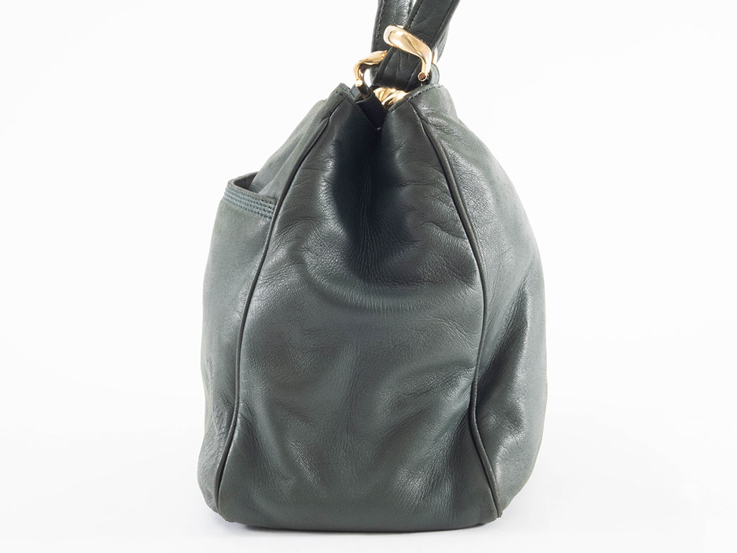 LOEWE（ロエベ） アナグラム ショルダーバッグ ラムレザー グリーン