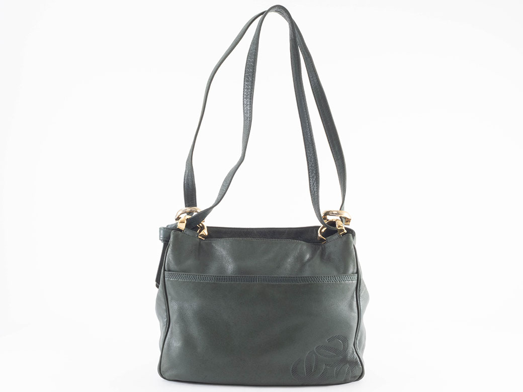 LOEWE（ロエベ） アナグラム ショルダーバッグ ラムレザー グリーン