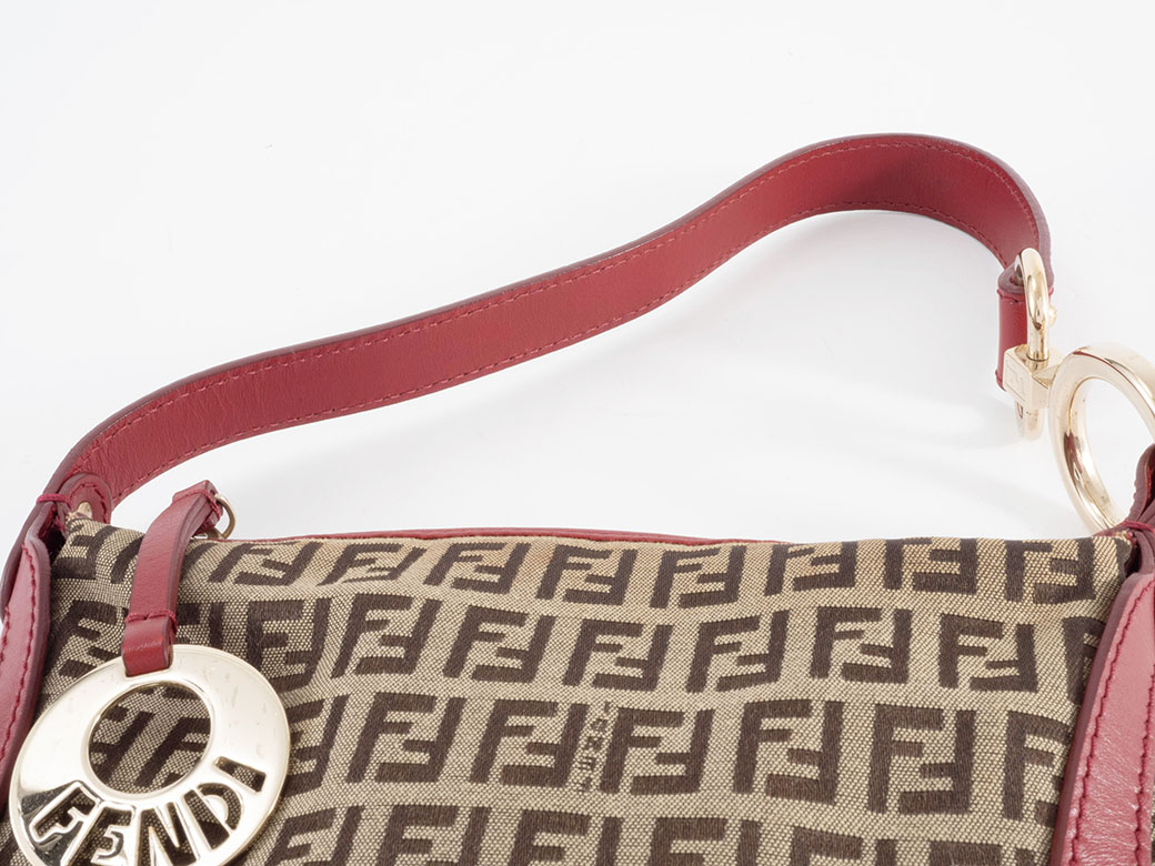 FENDI（フェンディ） バッグ ズッカ ズッキーノ レッド ベージュ