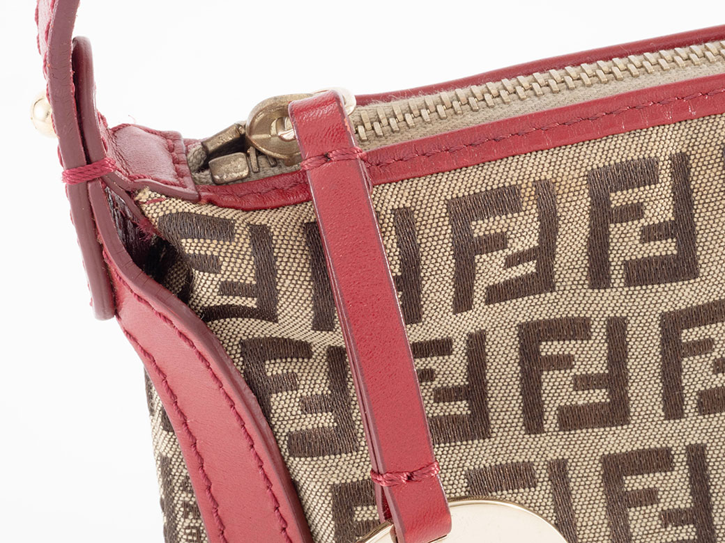 FENDI（フェンディ） バッグ ズッカ ズッキーノ レッド ベージュ 