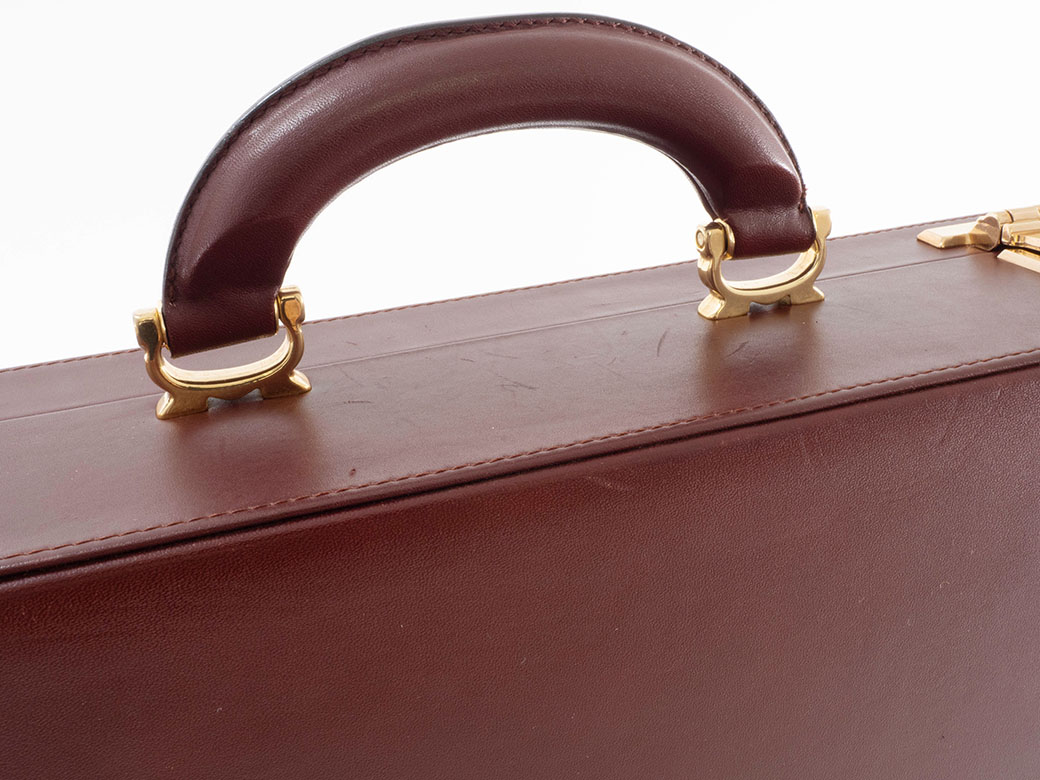 カルティエ マストライン アタッシュケース レザー ボルドー