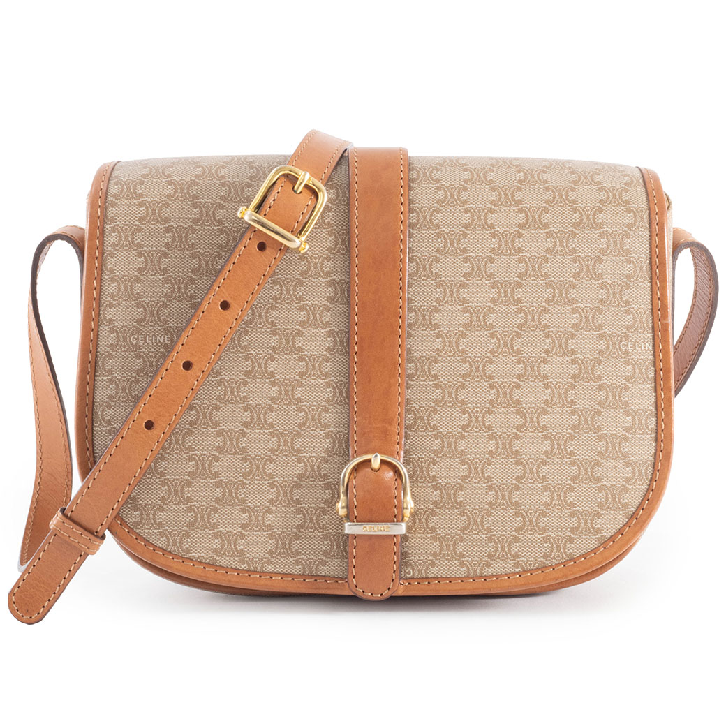 【美品】CELINE　セリーヌ　マカダム　フラップ　ショルダーバッグ　M14 美品】CELINE セリーヌ マカダム フラップ ショルダーバッグ M14