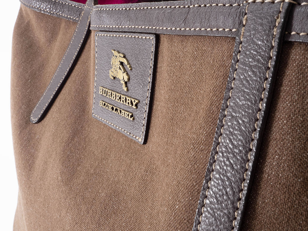 バーバリー リバーシブル トートバッグ キャンバス ブラウンxマルチ