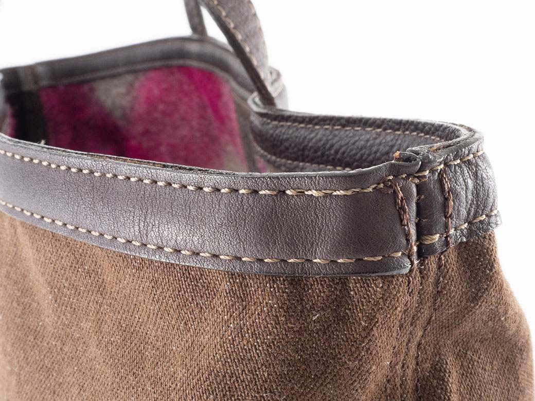 バーバリー リバーシブル トートバッグ キャンバス ブラウンxマルチ