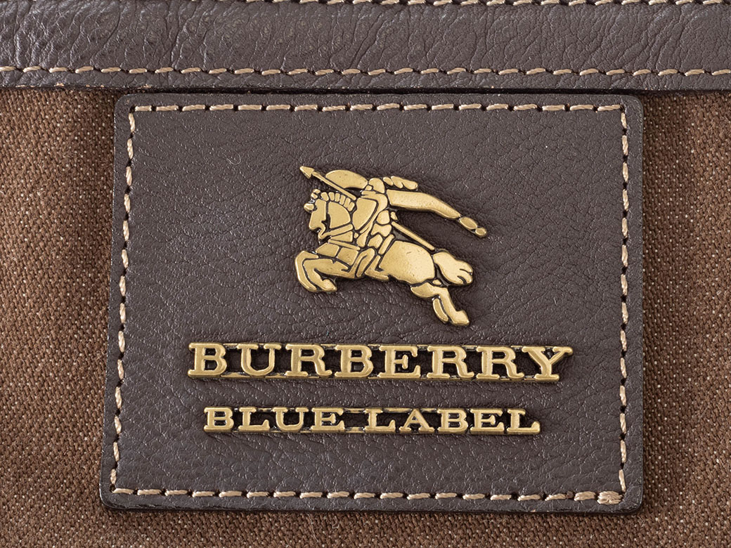 バーバリー リバーシブル トートバッグ キャンバス ブラウンxマルチ