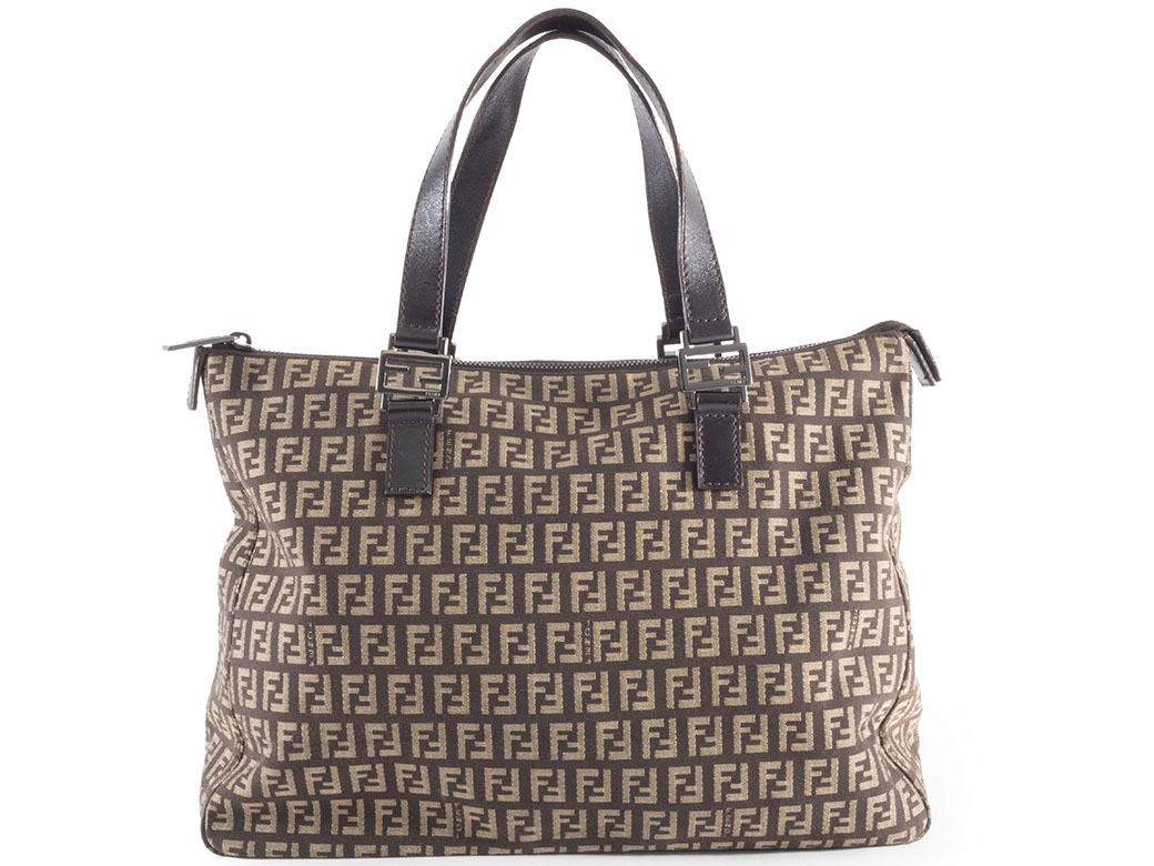 FENDIトートバッグ キャンバスブラウン ズッキーノ柄 ミニバック付き FENDI（フェンディ） バッグ ズッカ ズッキーノ トートバッグ 8BH138