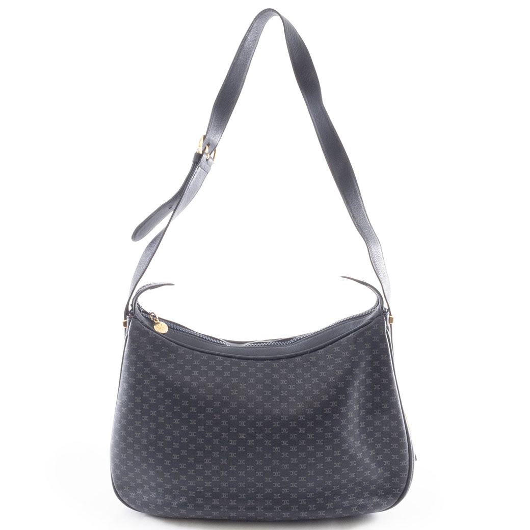CELINE ネイビー マカダム ヴィンテージ ショルダーバッグ 8900 CELINE（セリーヌ） ショルダーバッグ マカダム デニム ブルー