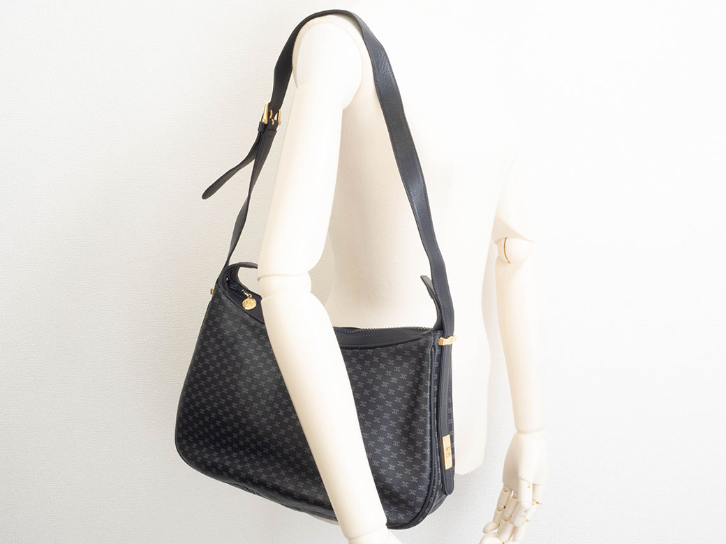 極　美品　CELINE  オールド　セリーヌ ブラゾン  マカダム  柄　バッグ CELINE（セリーヌ） 極 美品 ヴィンテージ マカダム ブラゾン 柄