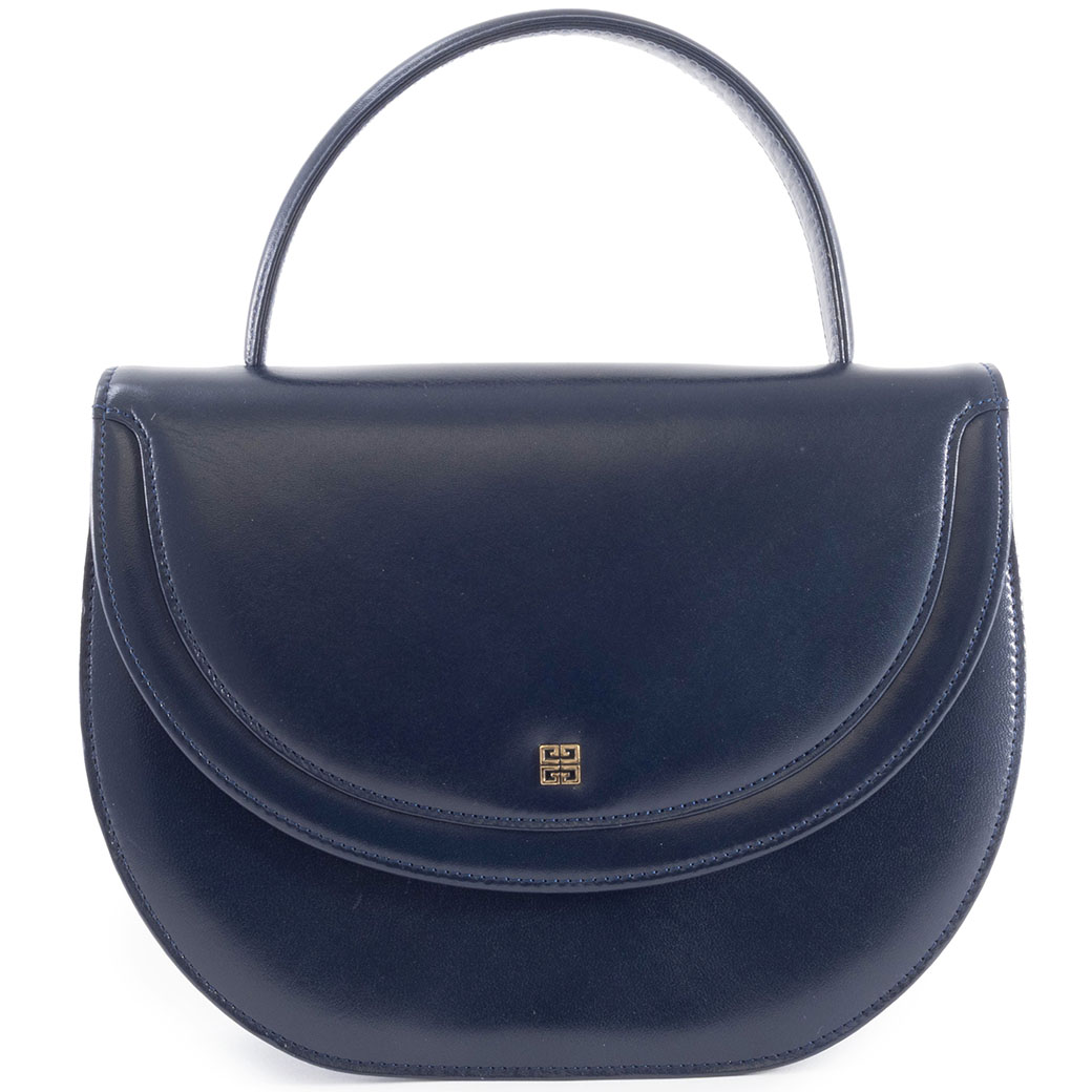 ジバンシー フラップ ハンドバッグ 940-4421-70 レザー ネイビー