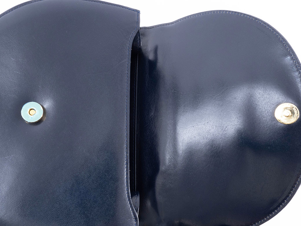 ジバンシー フラップ ハンドバッグ 940-4421-70 レザー ネイビー