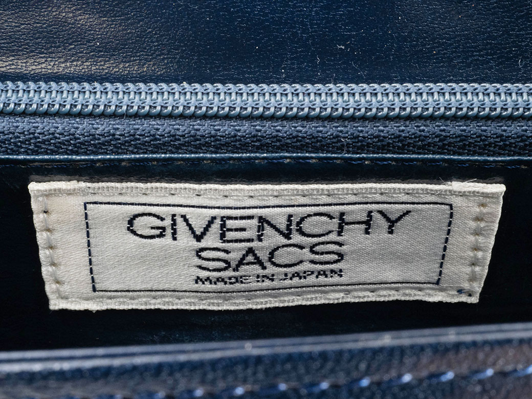 ジバンシー フラップ ハンドバッグ 940-4421-70 レザー ネイビー