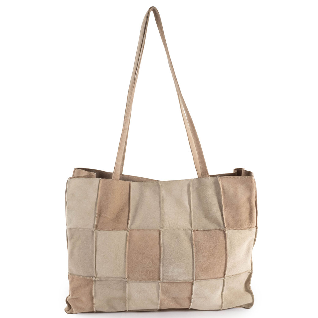 シャネル スエードトートバッグ ベージュ ブラウン レディース A4収納