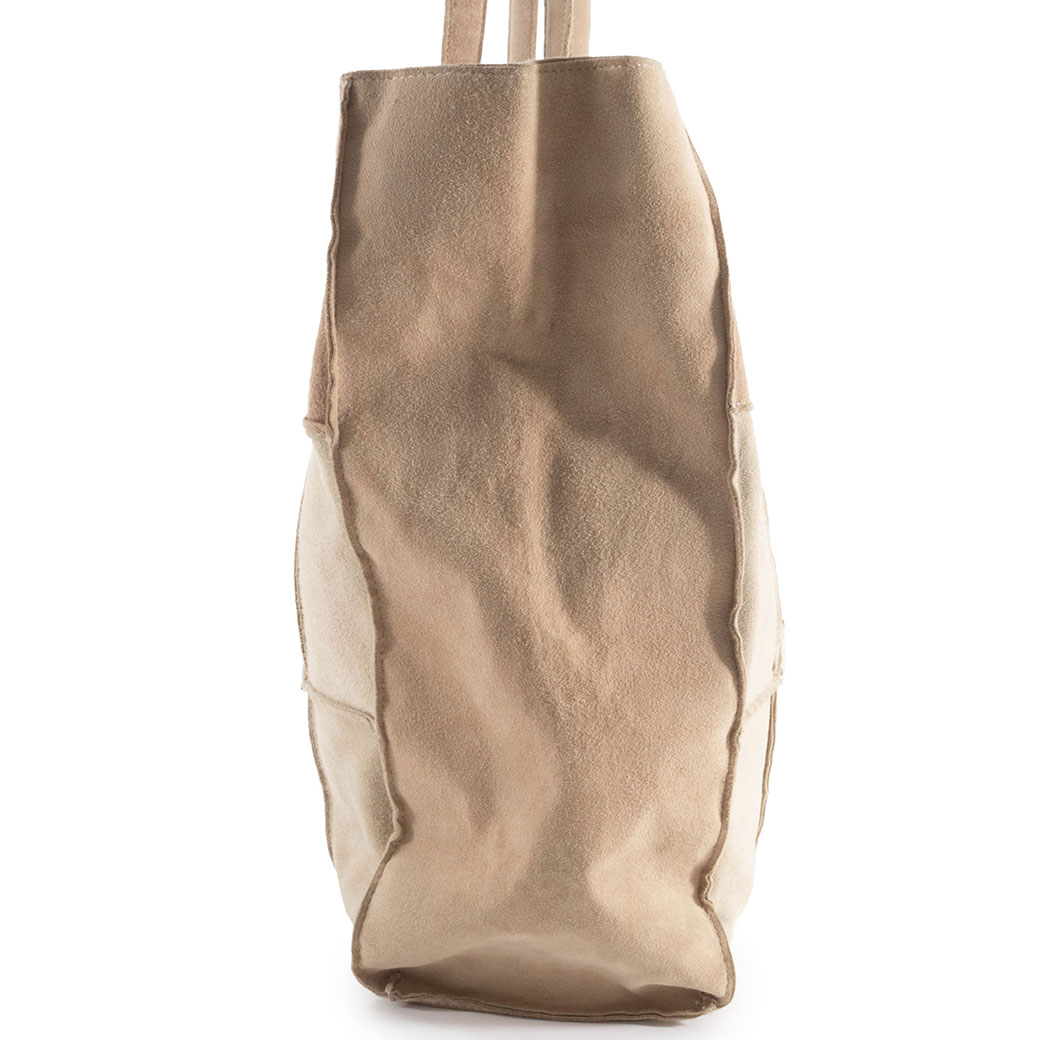 CHANEL ブラウン スエード トートバッグ 中古・古着通販】CHANEL (シャネル) ハンドルロゴ スエードトート