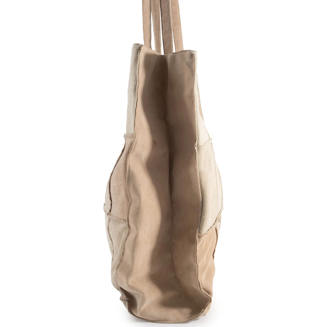 シャネル スエードトートバッグ ベージュ ブラウン レディース A4収納