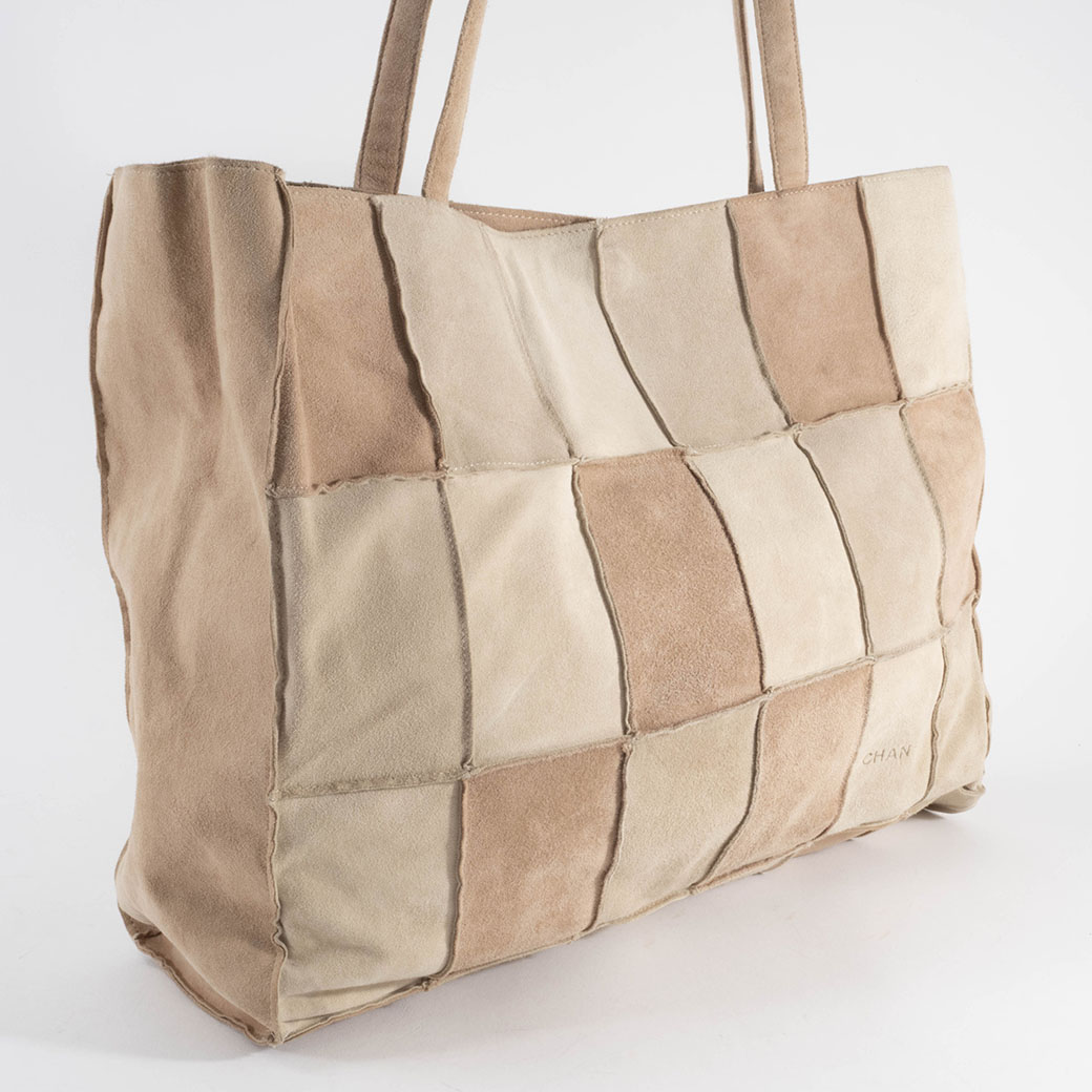 シャネル スエードトートバッグ ベージュ ブラウン レディース A4収納