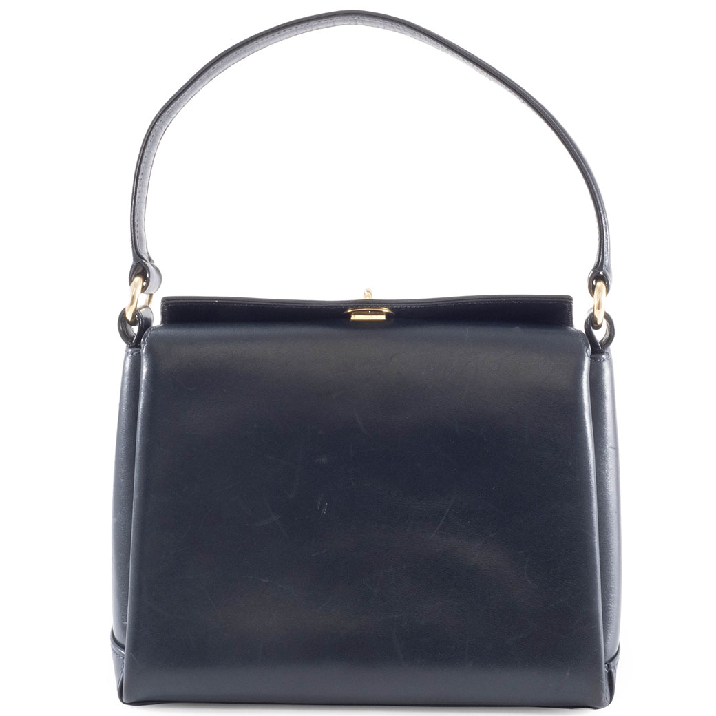 グッチ オールドグッチ ターンロック ハンドバッグ レザー ブラック