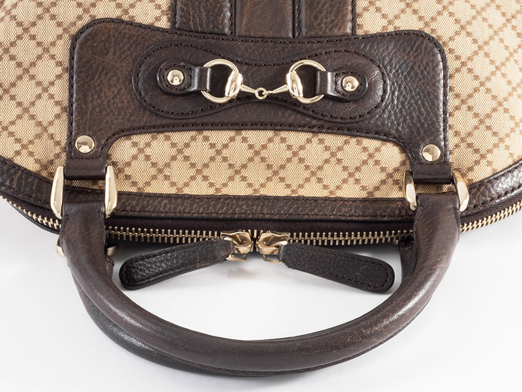 グッチ ディアマンテ ハンドバッグ 247286 キャンバスxレザー ベージュ