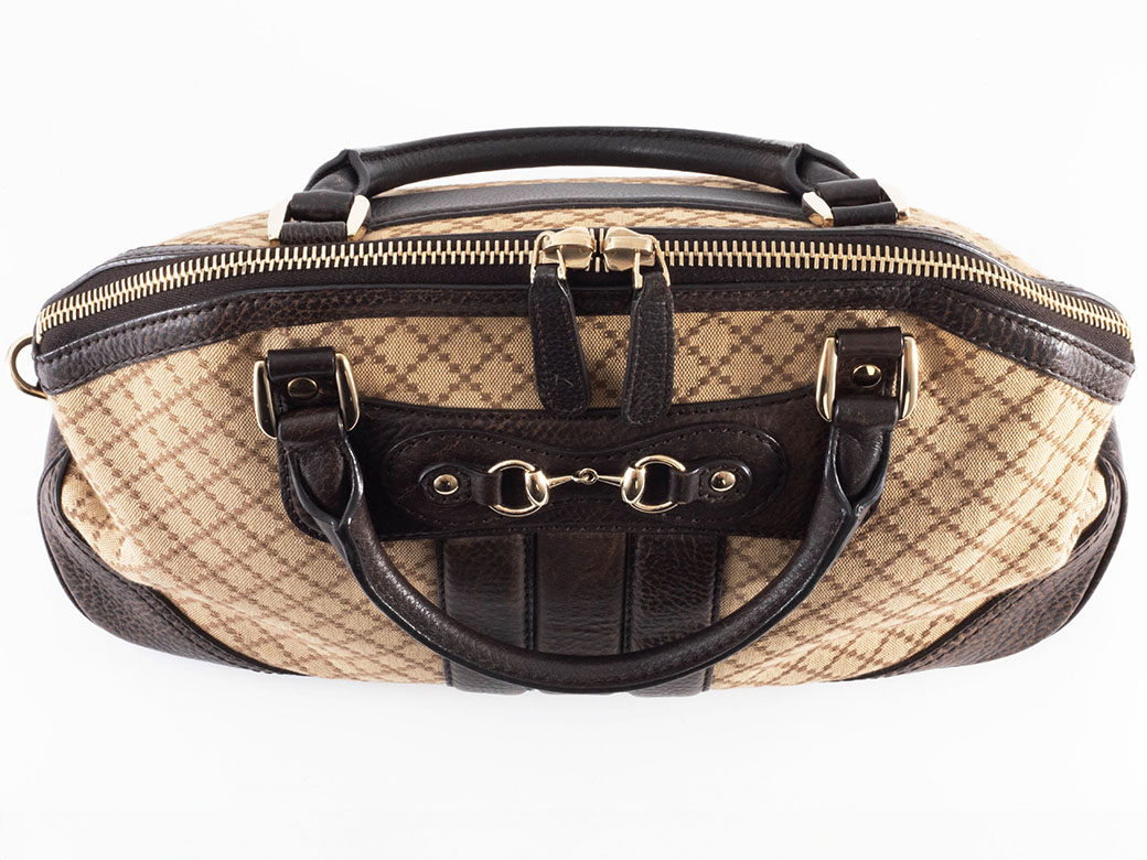 グッチ ディアマンテ ハンドバッグ 247286 キャンバスxレザー ベージュ