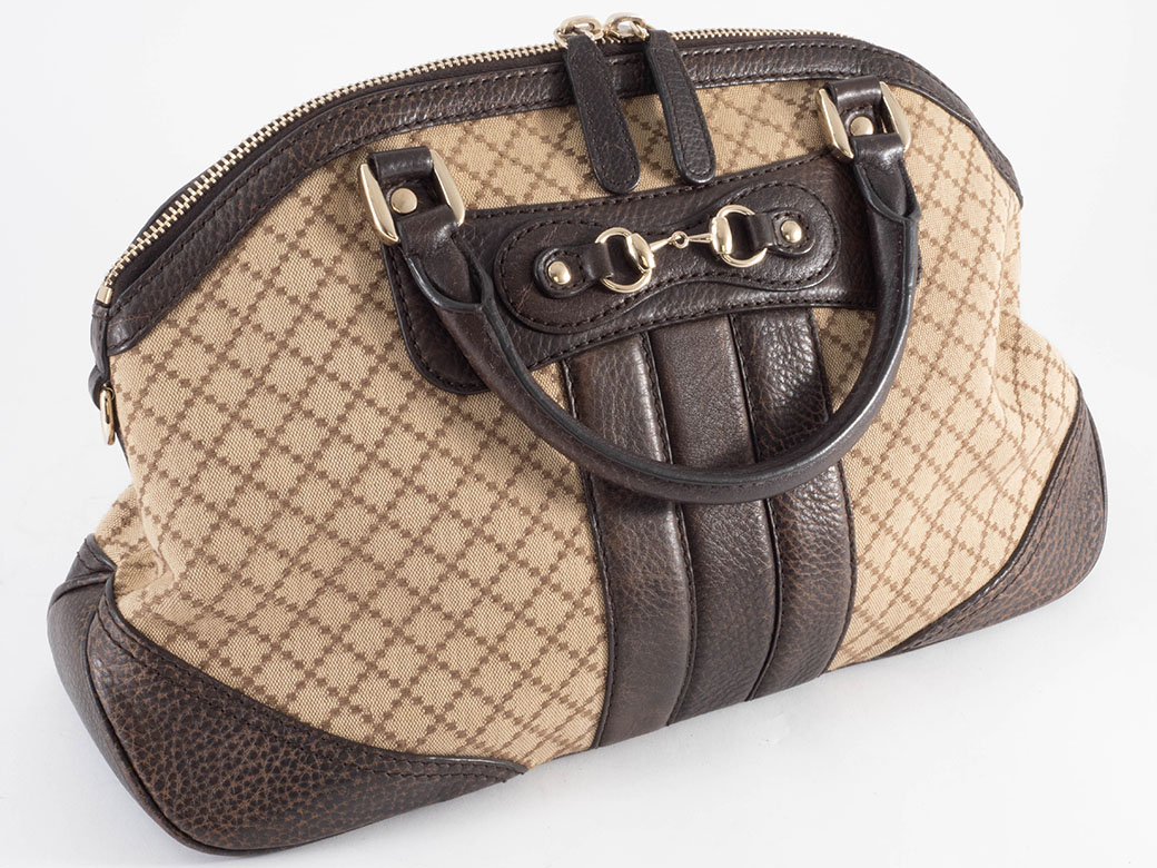 【美品】グッチ 2way ハンドバッグ ディアマンテ キャンバス×レザー グッチ ディアマンテ ハンドバッグ 247286 キャンバスxレザー ベージュ