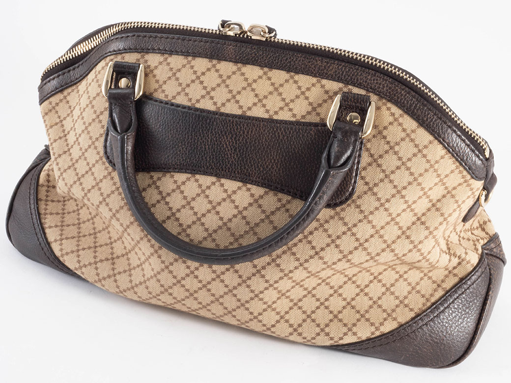 グッチ ディアマンテ ハンドバッグ 247286 キャンバスxレザー ベージュ