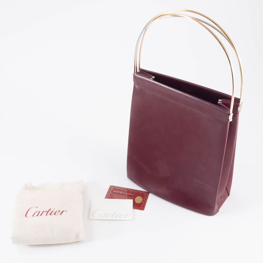 【中古品】Cartier カルティエ トリニティ ハンドバッグ Cartier（カルティエ） トリニティ ハンドバッグ レザー ボルドー