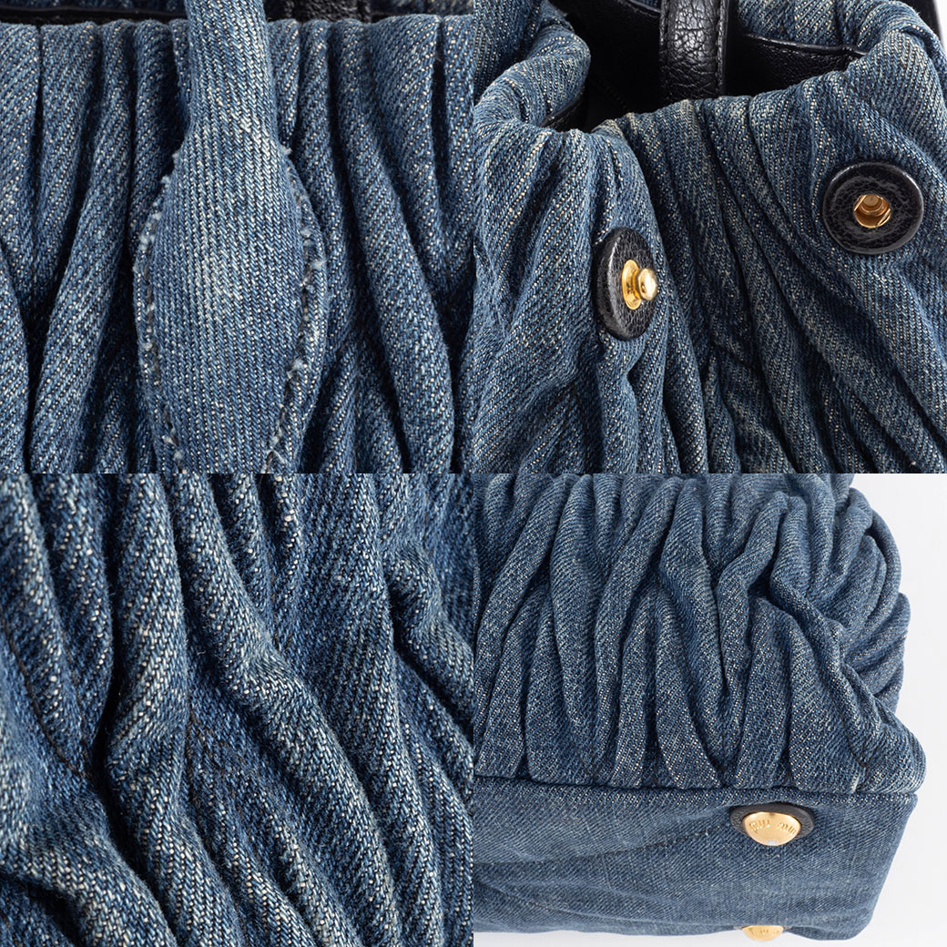 ミュウミュウ デニムマテラッセ ハンドバッグ RN1069 ブルー