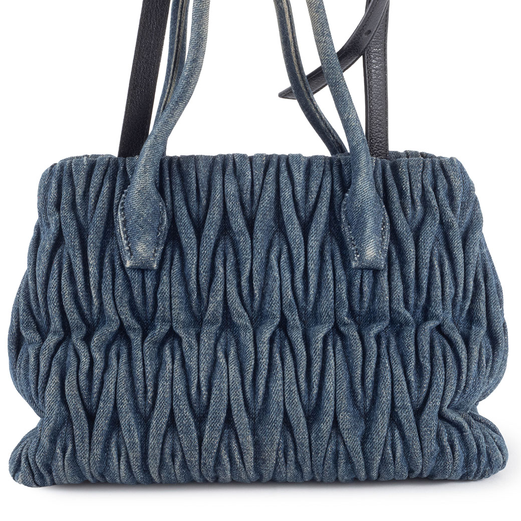 ミュウミュウ デニムマテラッセ ハンドバッグ RN1069 ブルー