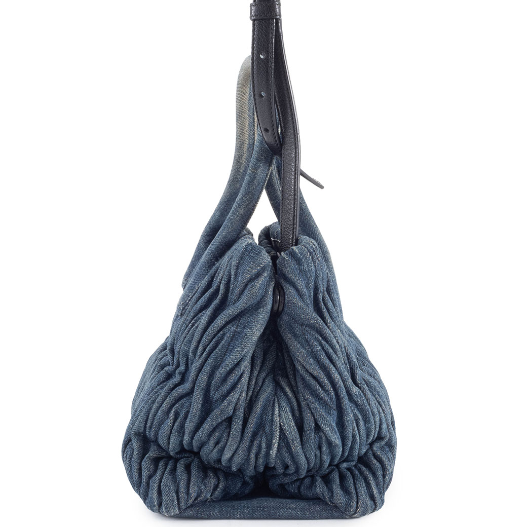 ミュウミュウ デニムマテラッセ ハンドバッグ RN1069 ブルー