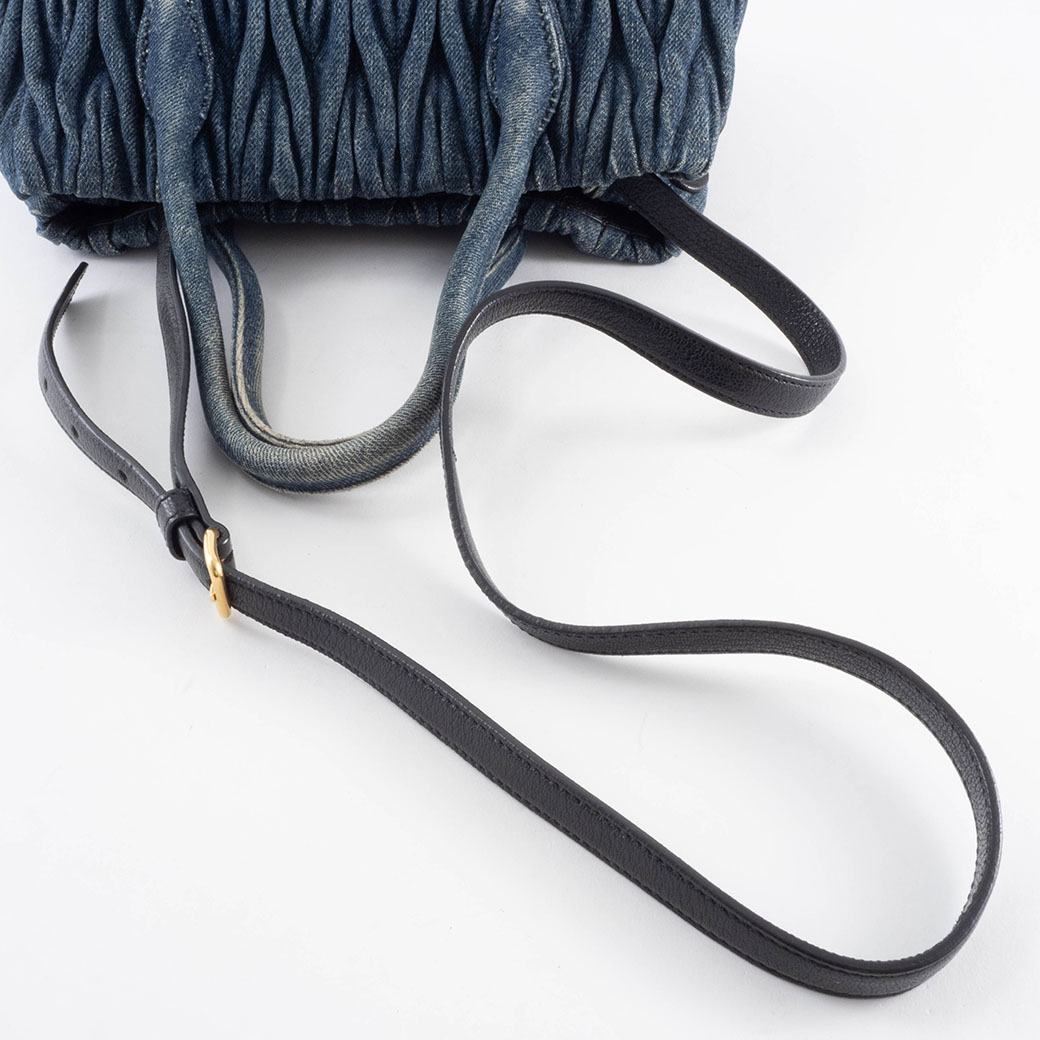 ミュウミュウ デニムマテラッセ ハンドバッグ RN1069 ブルー