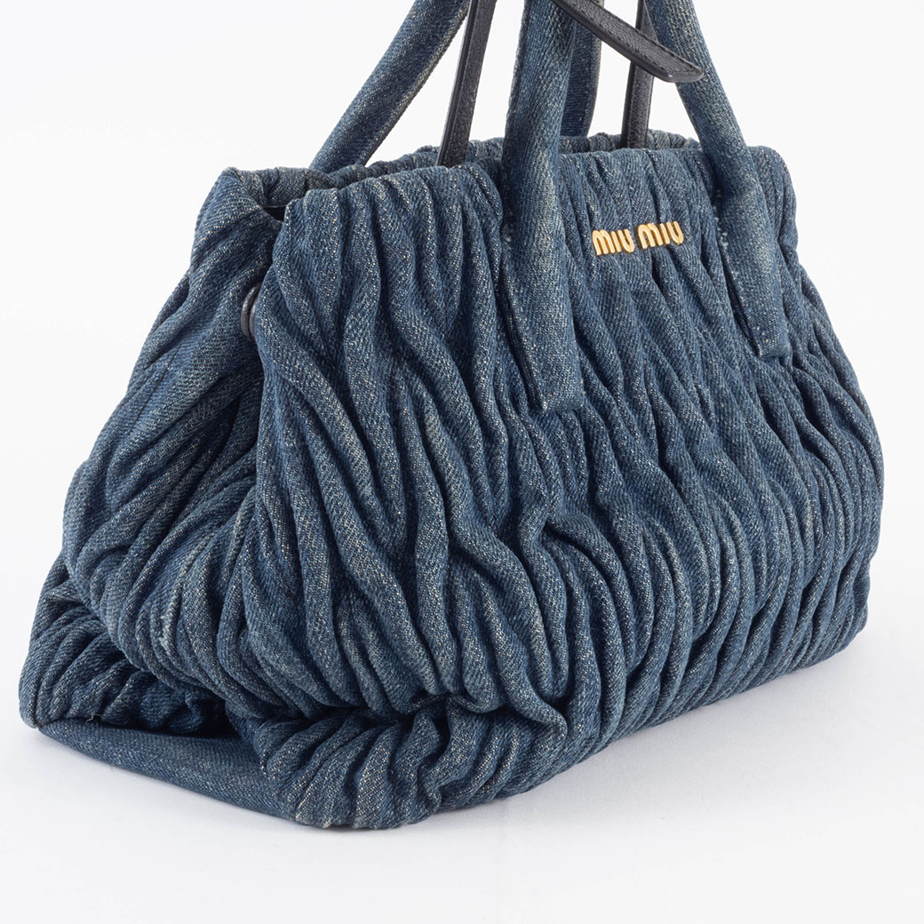 ミュウミュウ デニムマテラッセ ハンドバッグ RN1069 ブルー