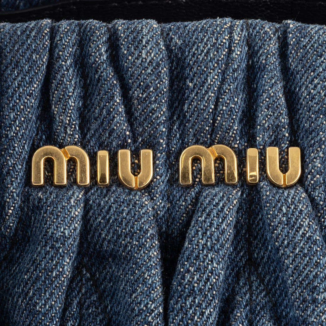 ミュウミュウ デニムマテラッセ ハンドバッグ RN1069 ブルー