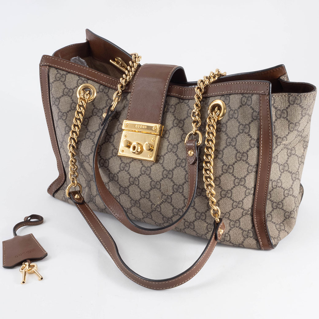 GUCCI グッチ/GGスプリーム パドロック チェーン ショルダー/479197/Aランク/82【中古】 GUCCI - GUCCI グッチ/GGスプリーム パドロック チェーン ショルダー