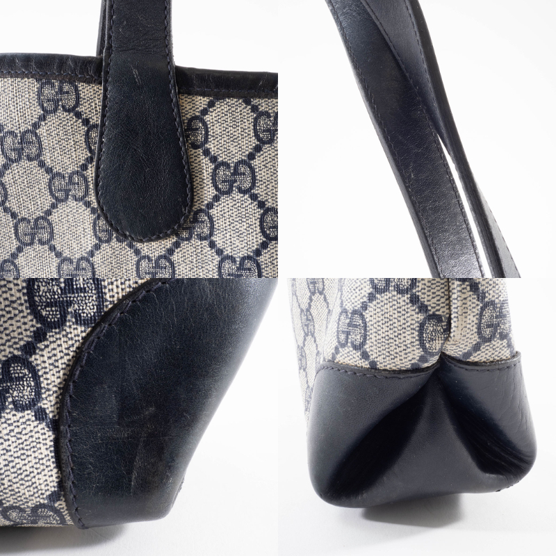 GUCCI トートバッグ　GG柄　クリスタル　レザー　ネイビー GUCCI グッチ GGクリスタル ネイビー トートバッグ