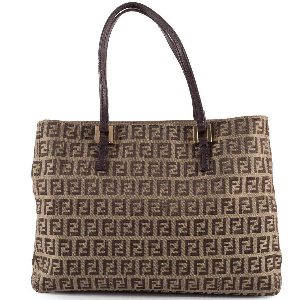 フェンディ ズッキーノ ズッカ柄 ハンドバッグ 8BH132 キャンバスx