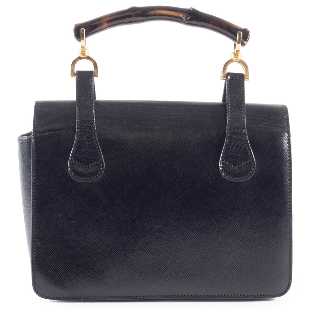 グッチ オールドグッチ バンブー ハンドバッグ レザー ブラック