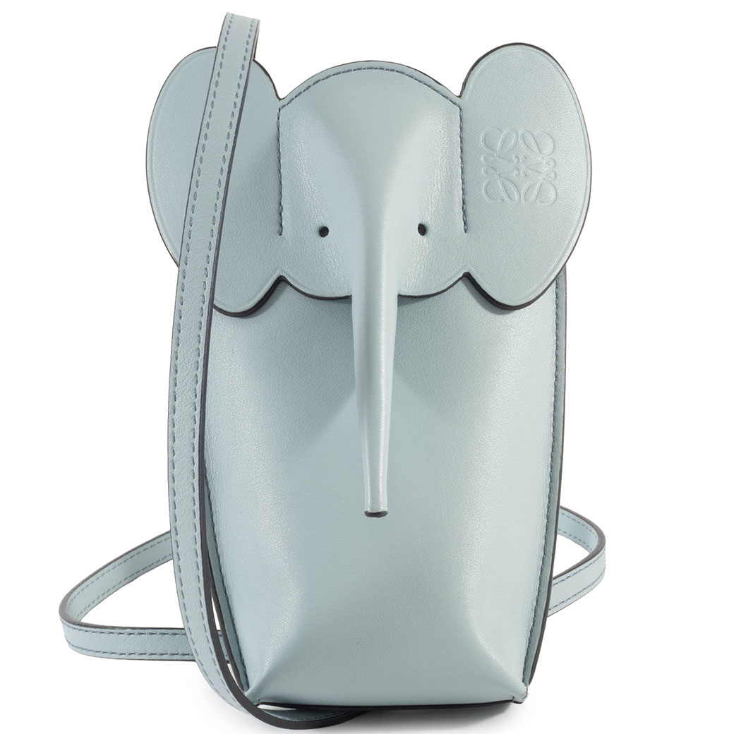 ロエベ　エレファント　スマホポーチ ロエベ エレファント ポケット ショルダーバッグ 692245 レザー ライト