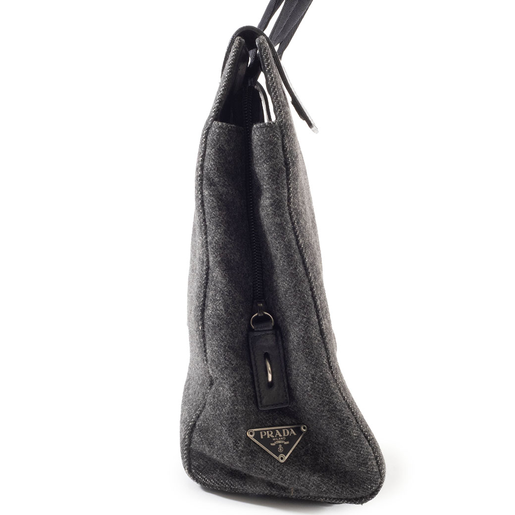 PRADA（プラダ） バッグ 中古 フェルト ハンドバッグ ウール レザー 