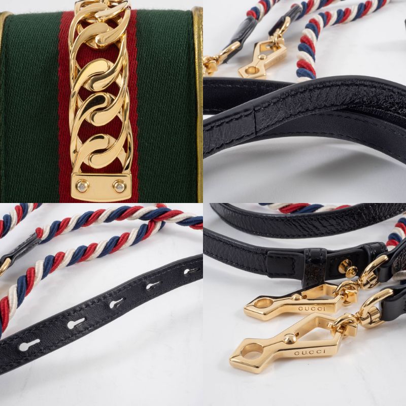 GUCCI（グッチ） バッグ 緑 赤 中古 ショルダー レディース シルヴィ