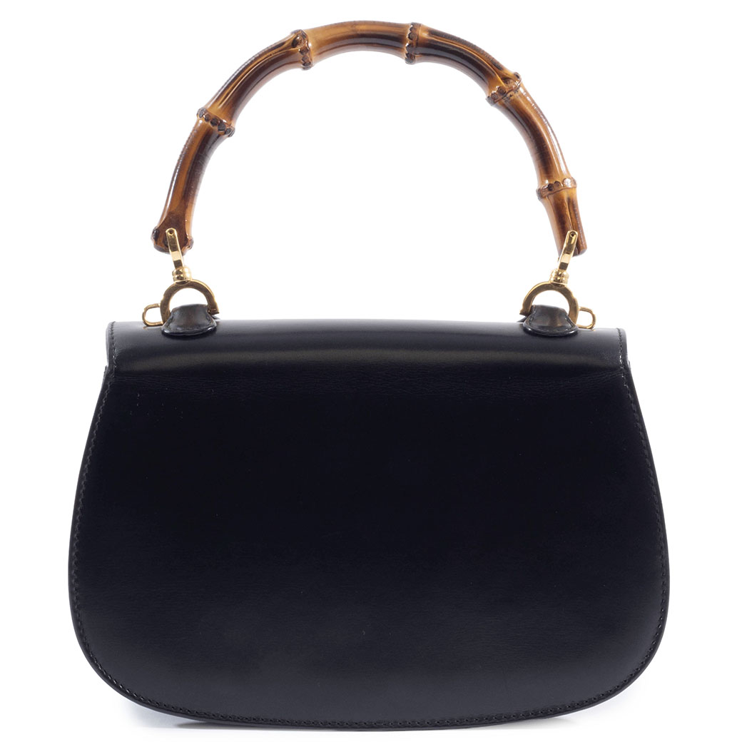 グッチ バンブー ハンドバッグ 00020460188 レザー ブラック