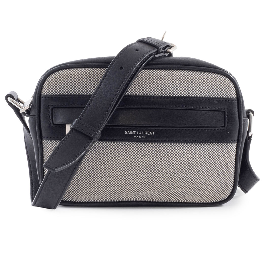 o28【未使用級】サンローラン　ブラック　キャンバス　ウエストポーチショルダー. SAINT LAURENT サンローラン ボディバッグ 557831 GIVLE メンズ