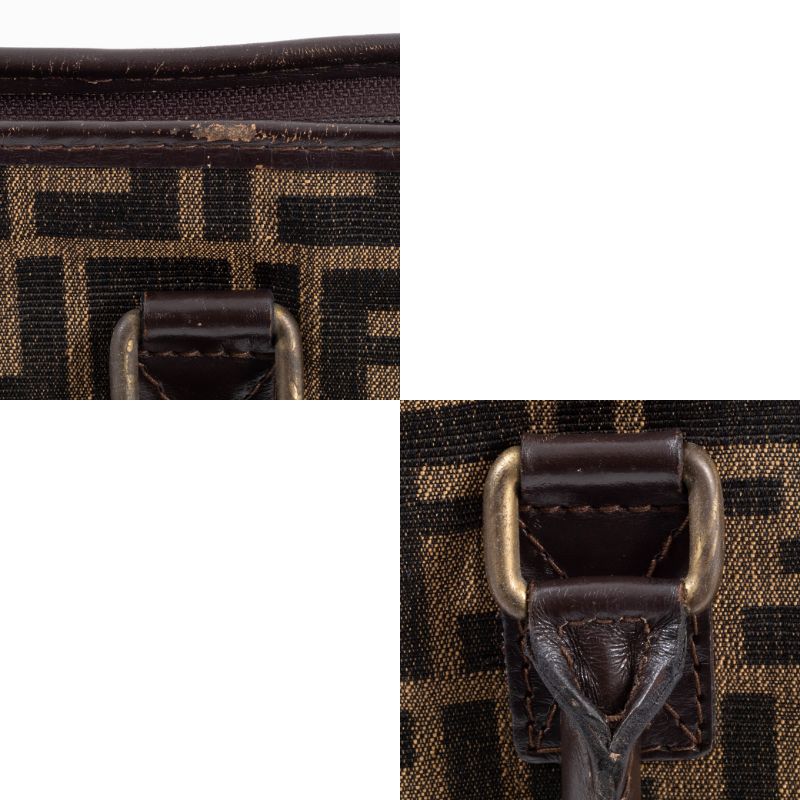 【新品未使用】正規品 フェンディ ズッカ キャンバス×レザー ケース FENDI（フェンディ） ヴィンテージ ズッカ ハンドバッグ キャンバスx