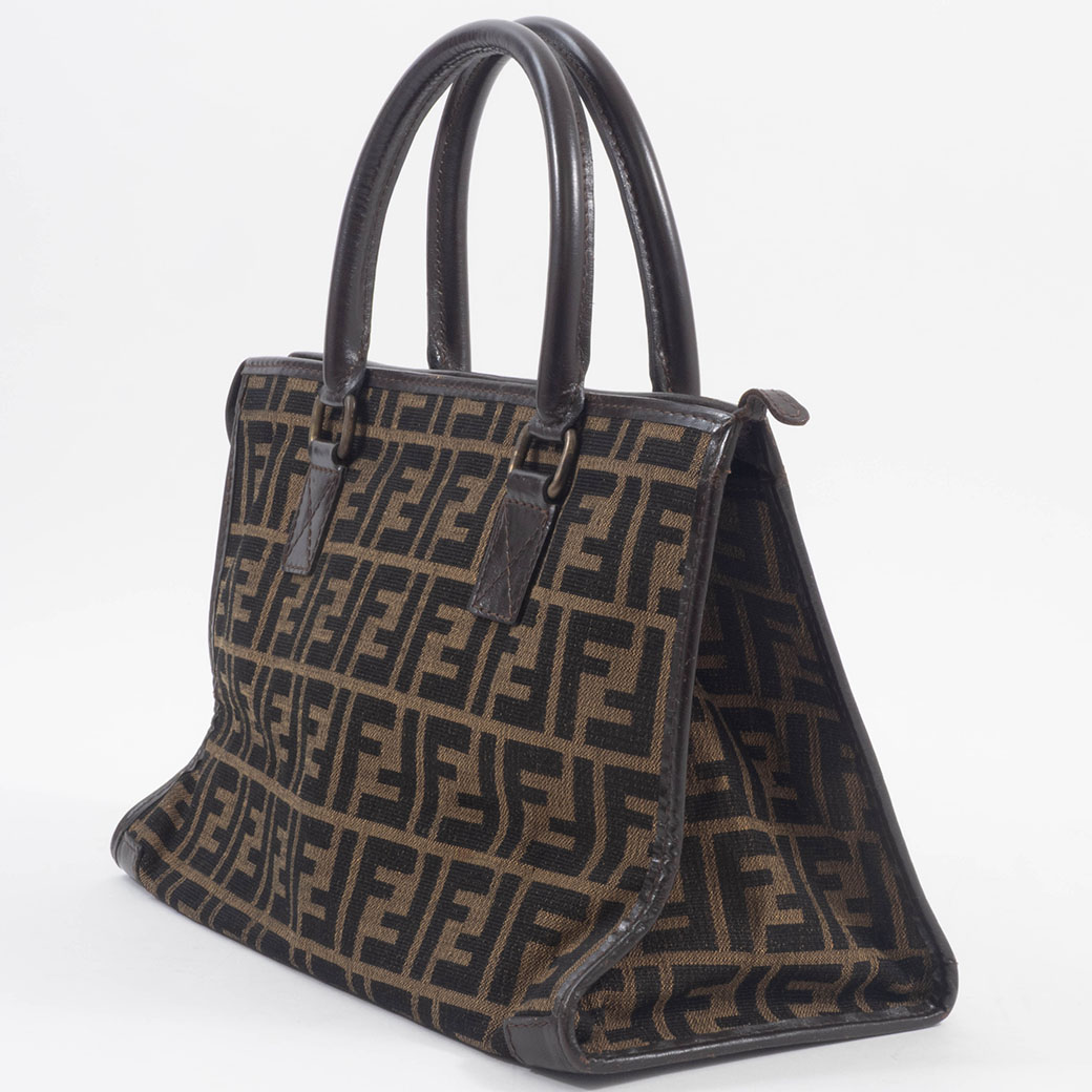 FENDI（フェンディ） ヴィンテージ ズッカ ハンドバッグ キャンバスx