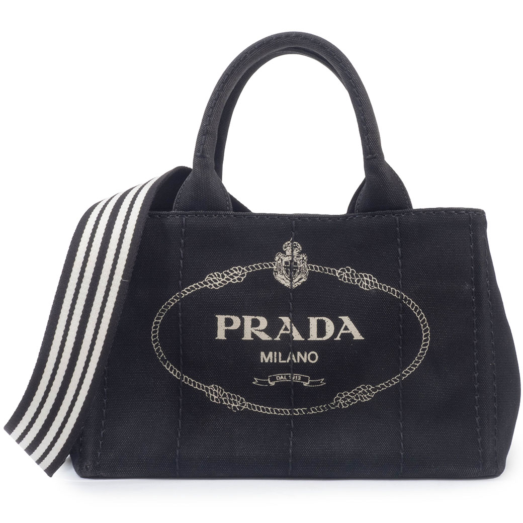 ■中古■　プラダ カナパ S 2WAY ショルダー ハンド バッグ キャンバス ブラック 1BG439 【390968】5 PRADA（プラダ） バッグ 中古 2way ショルダーバッグ カナパ トート