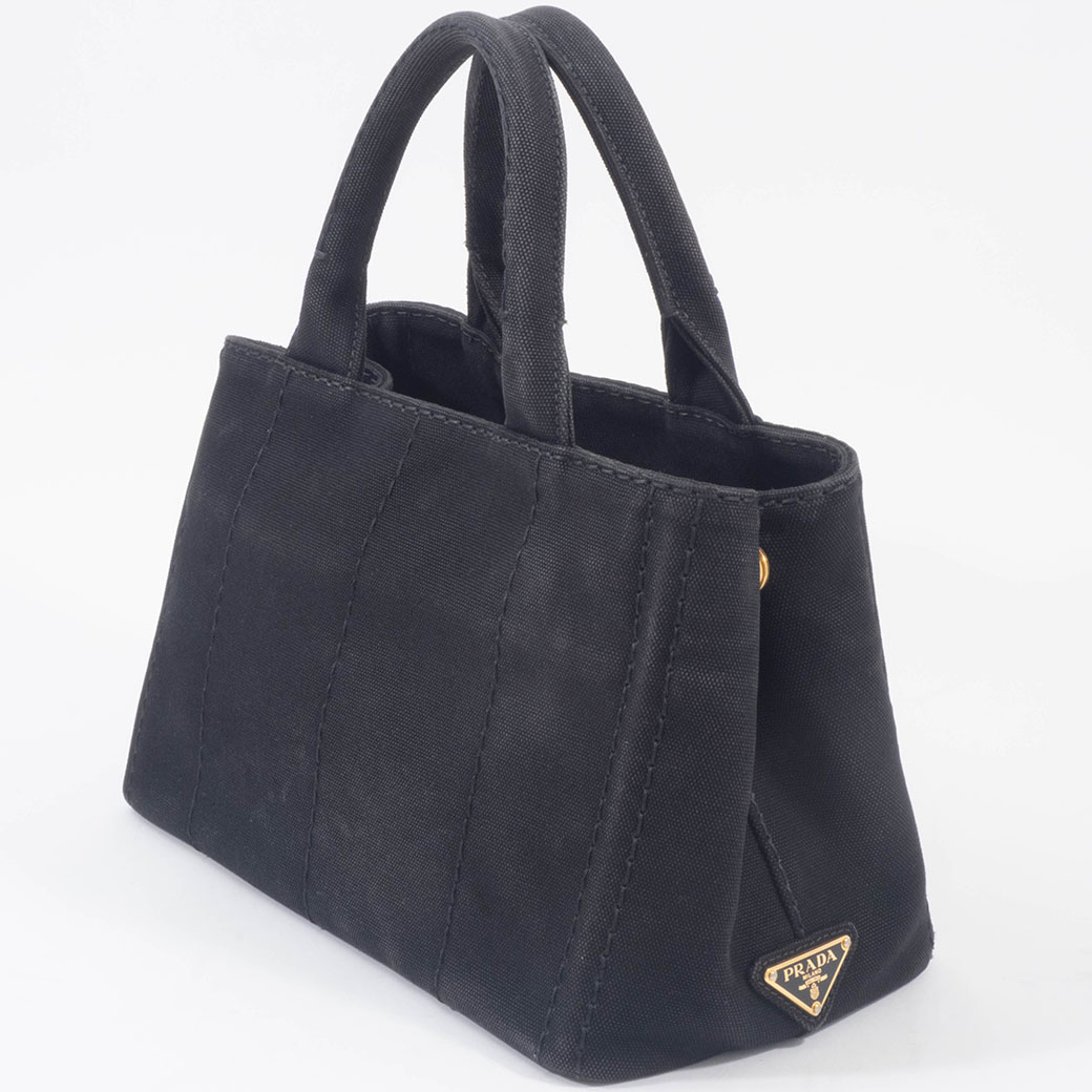 ■中古■　プラダ カナパ S 2WAY ショルダー ハンド バッグ キャンバス ブラック 1BG439 【390968】5 PRADA（プラダ） バッグ 中古 2way ショルダーバッグ カナパ トート