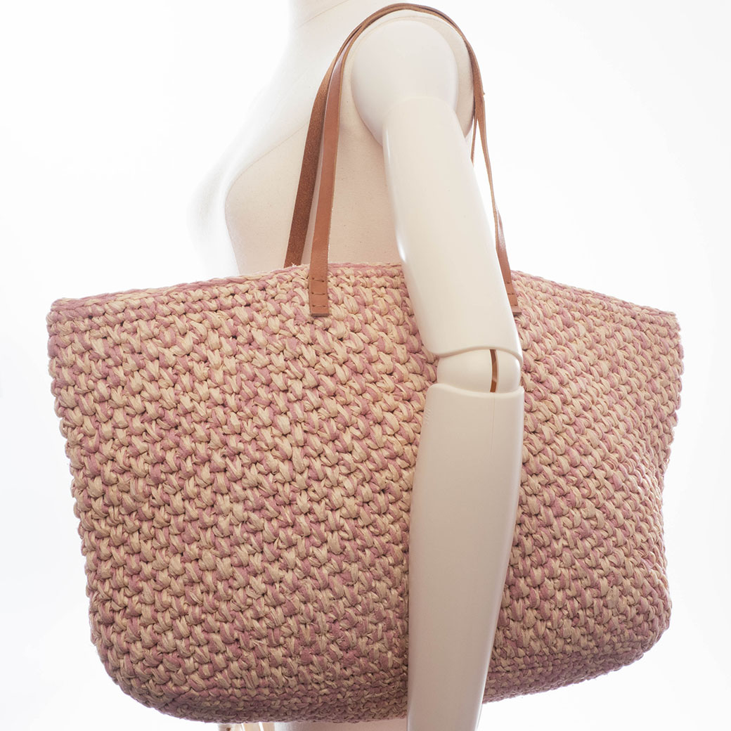 FENDI（フェンディ） バッグ ストロー トートバッグ ピンク 大きめ