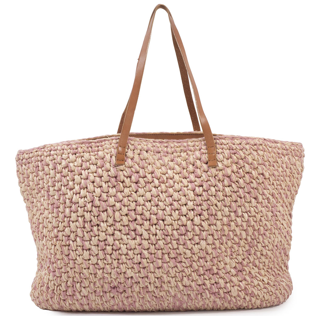 FENDI（フェンディ） バッグ ストロー トートバッグ ピンク 大きめ