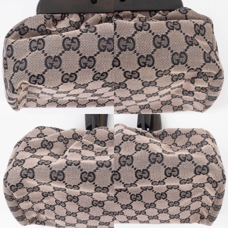 GG グッチ GGキャンバス ウッドハンドル ハンドバッグ 112688 GG