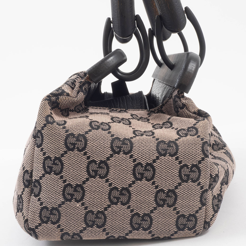 GUCCI グッチ GGキャンバス ハンドバッグ GG グッチ GGキャンバス ウッドハンドル ハンドバッグ 112688 GG