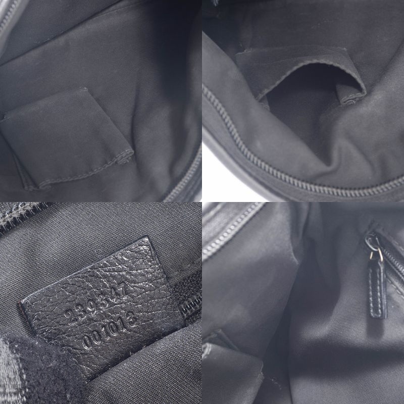 美品 GUCCI グッチ ブラック 黒 シルバー金具 GGキャンバス /レザー 28562 ショルダーバッグ メッセンジャーバッグ  レディース 600669 【中古】 GGキャンバス グッチ GUCCI ショルダーバッグ レザー 120842 ブラック